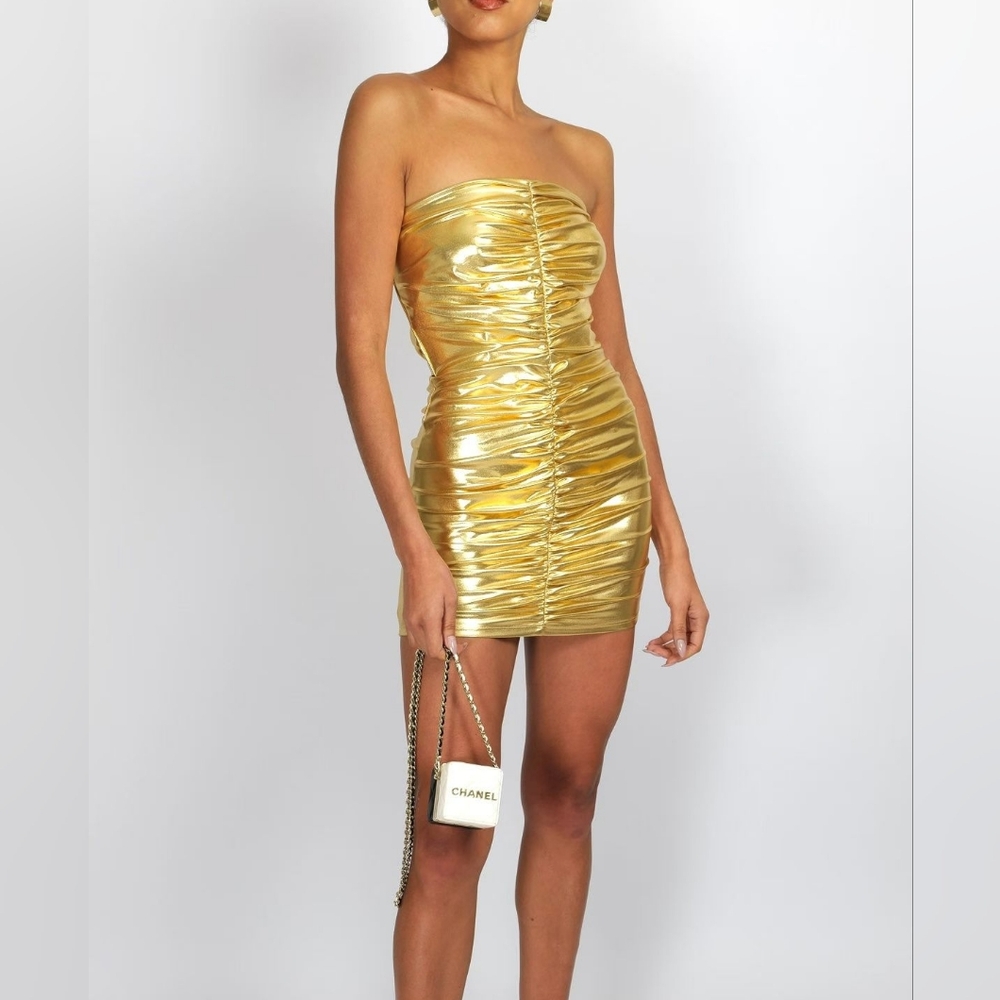 Alex Perry Logan Strapless Ruched Mini Dress